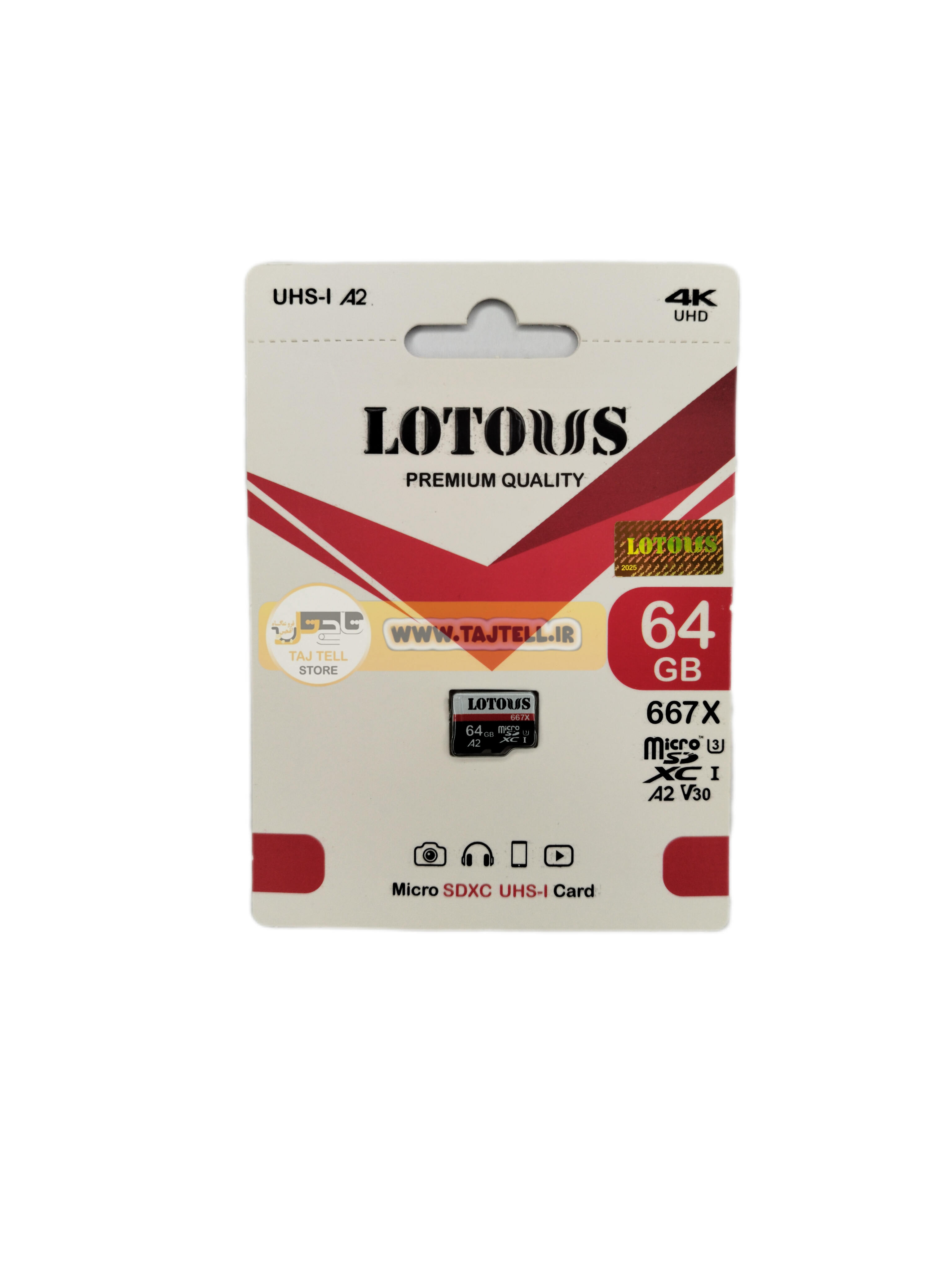 کارت حافظه (مموری) موبایل مدل LOTOUS 667X A2 V30ظرفیت64 گیگابایت